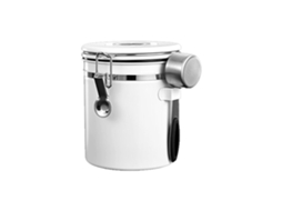 Vasilha de Café para Café Moído com Janela Transparente Rastreador de Data Colher Recipiente de Aço Inoxidável 304 1500Ml Estilo 2 ZMDECQNA