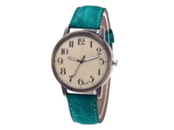 Reloj De Pulsera Casual Para Hombre Y Mujer Con Correa De Jean Verde Zhoulianfa