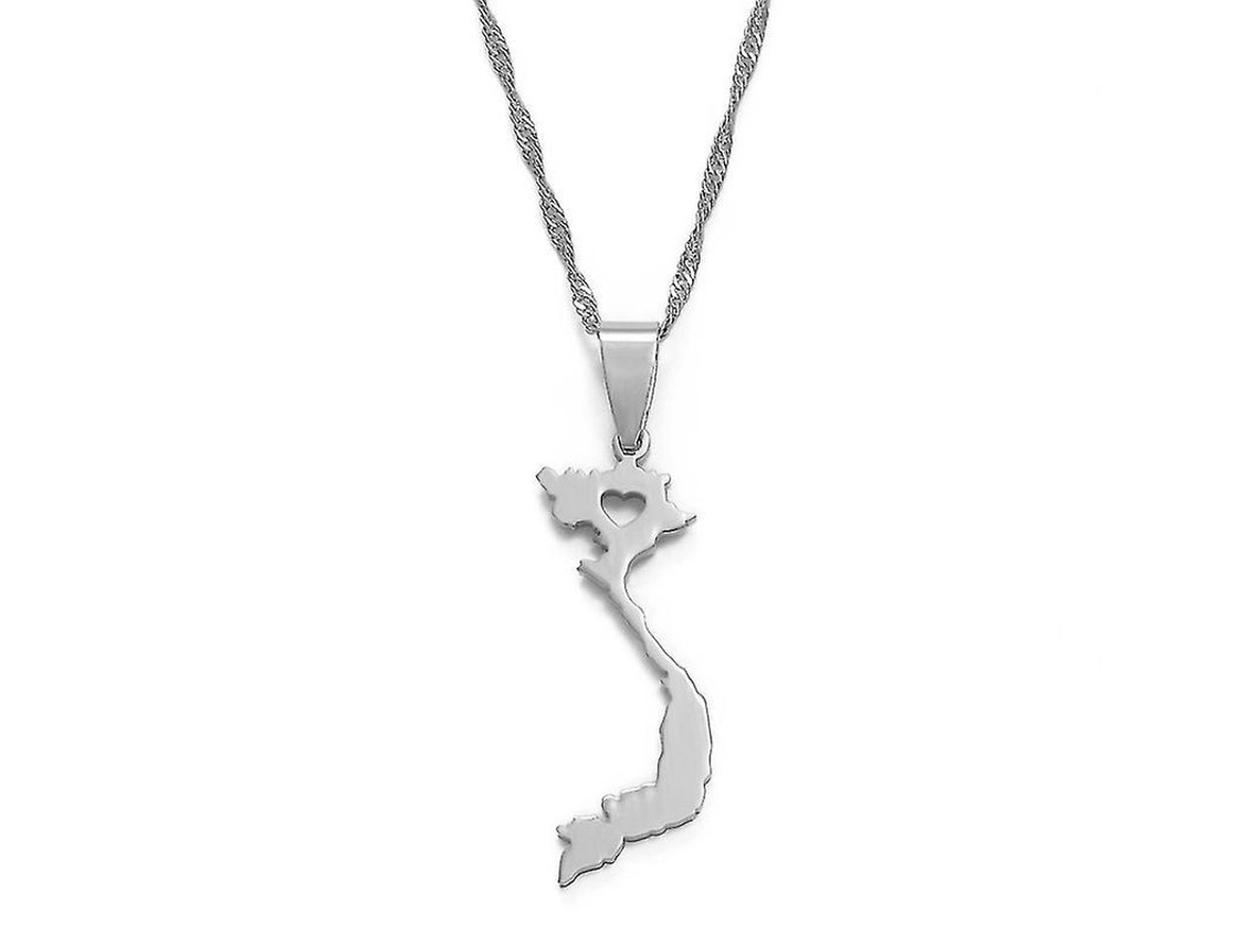 2026 collares com Mapa do Vietnã em Ouro para Mulheres e Homens Joias 005221
