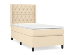 Cama com Molas/colchão 80x200 Cm Tecido Cor Crème MAISON EXCLUSIVE