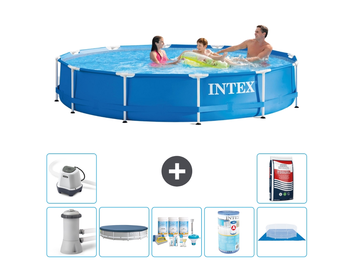 Intex Piscina Com Estrutura Redonda - 366x76 Cm - 8-peças S31738
