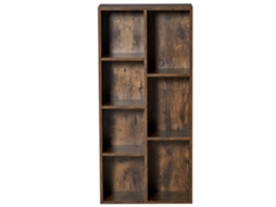Estante Para Livros De Madeira Com 7 Compartimentos De Armazenamento 50x24x106 Cm Marrom Rústico