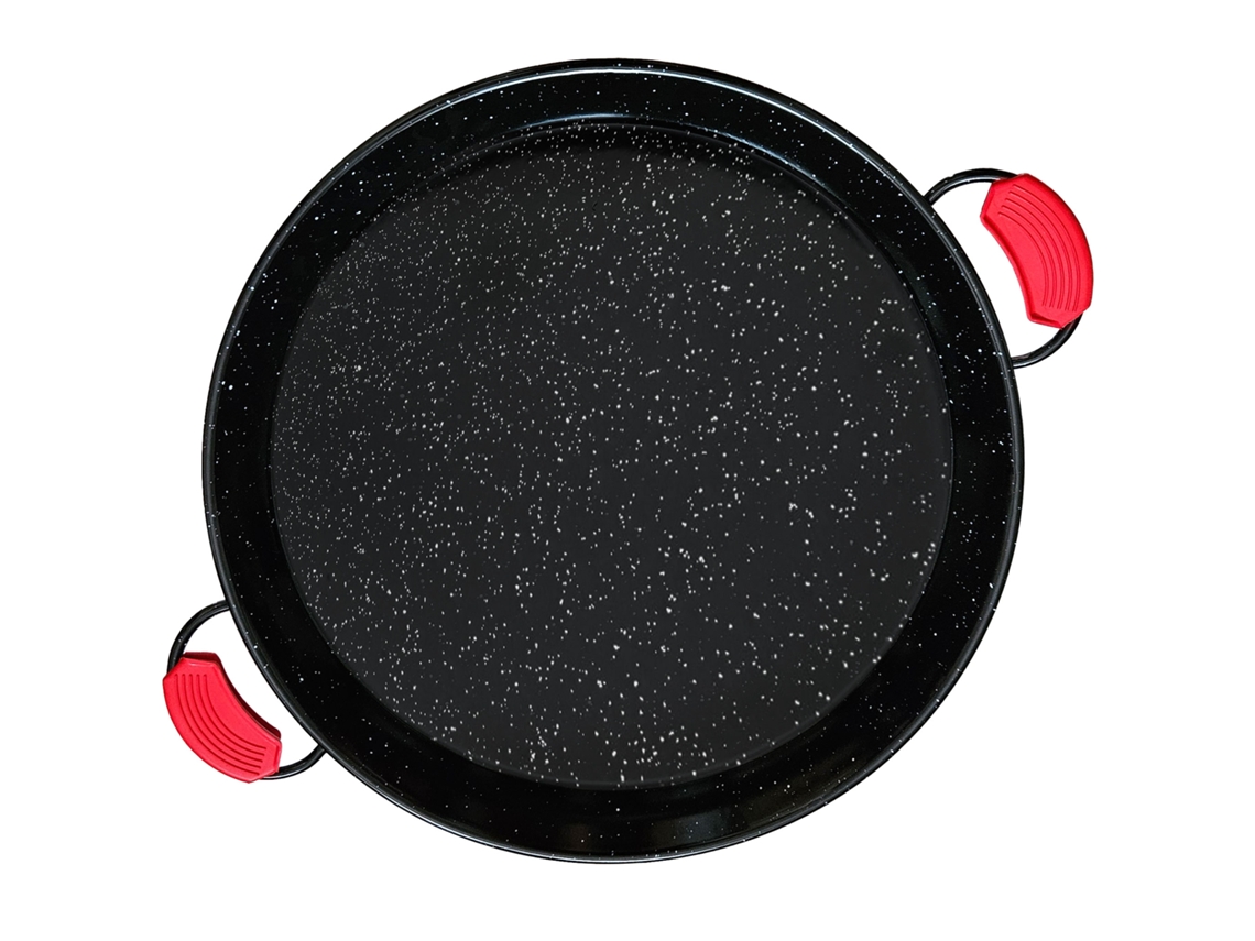 Paellera Valenciana De 55cm, Aço Esmaltado Antiaderente, Para 16 Porções De Paella Briebe Pan55 Preto