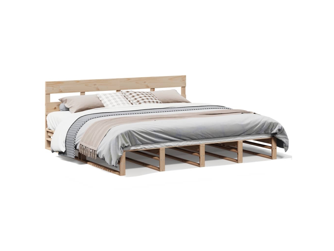 Bed Frame, Bed Frames Vidaxl Marrom Madeira De Pinho (180 X 200 Cm)