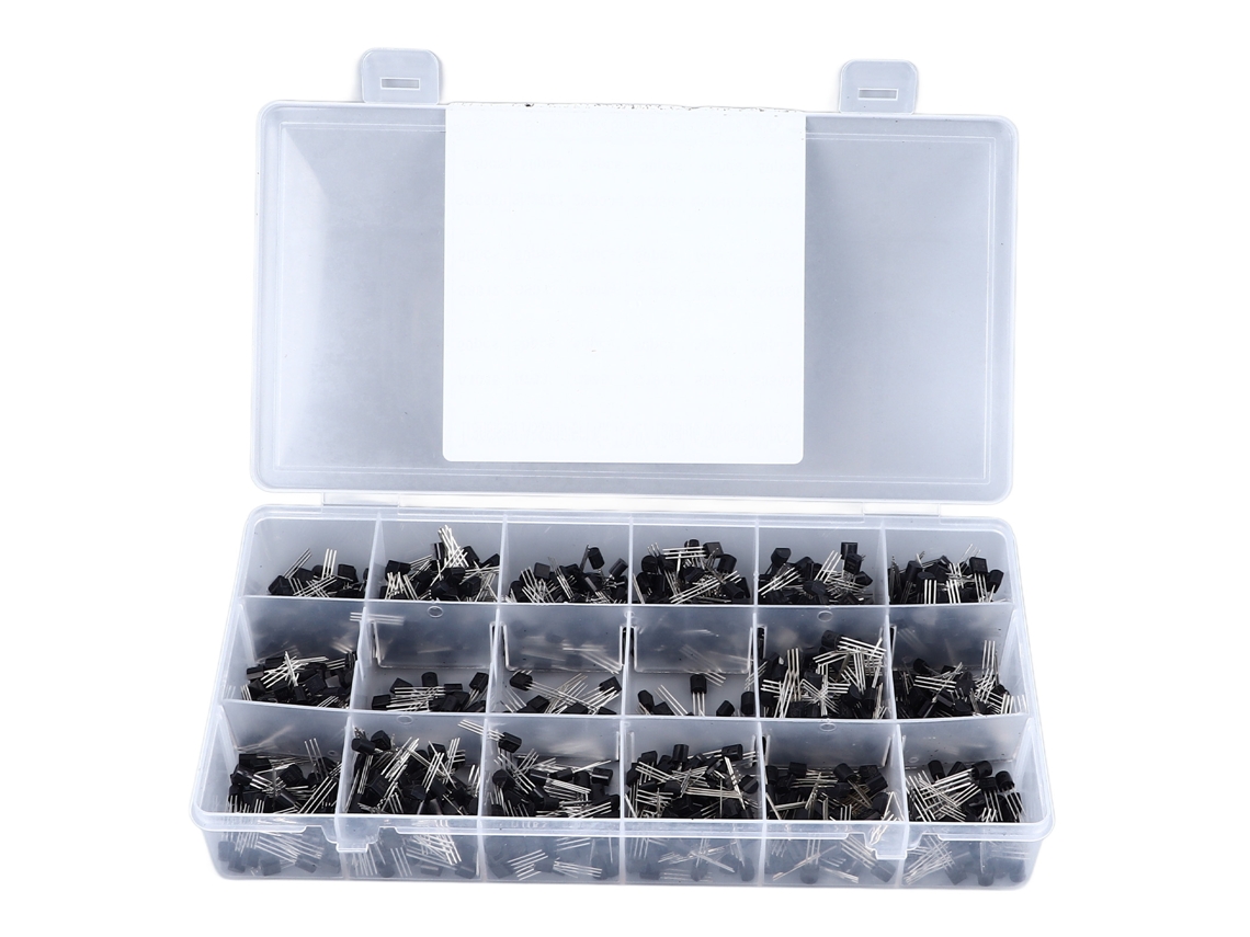Kit de 900 Componentes Eletrônicos: Transistores, Diodos, Triodos