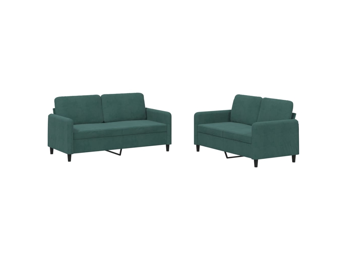 Sofa Set, Sofa Sets Vidaxl Verde Veludo (n/a)