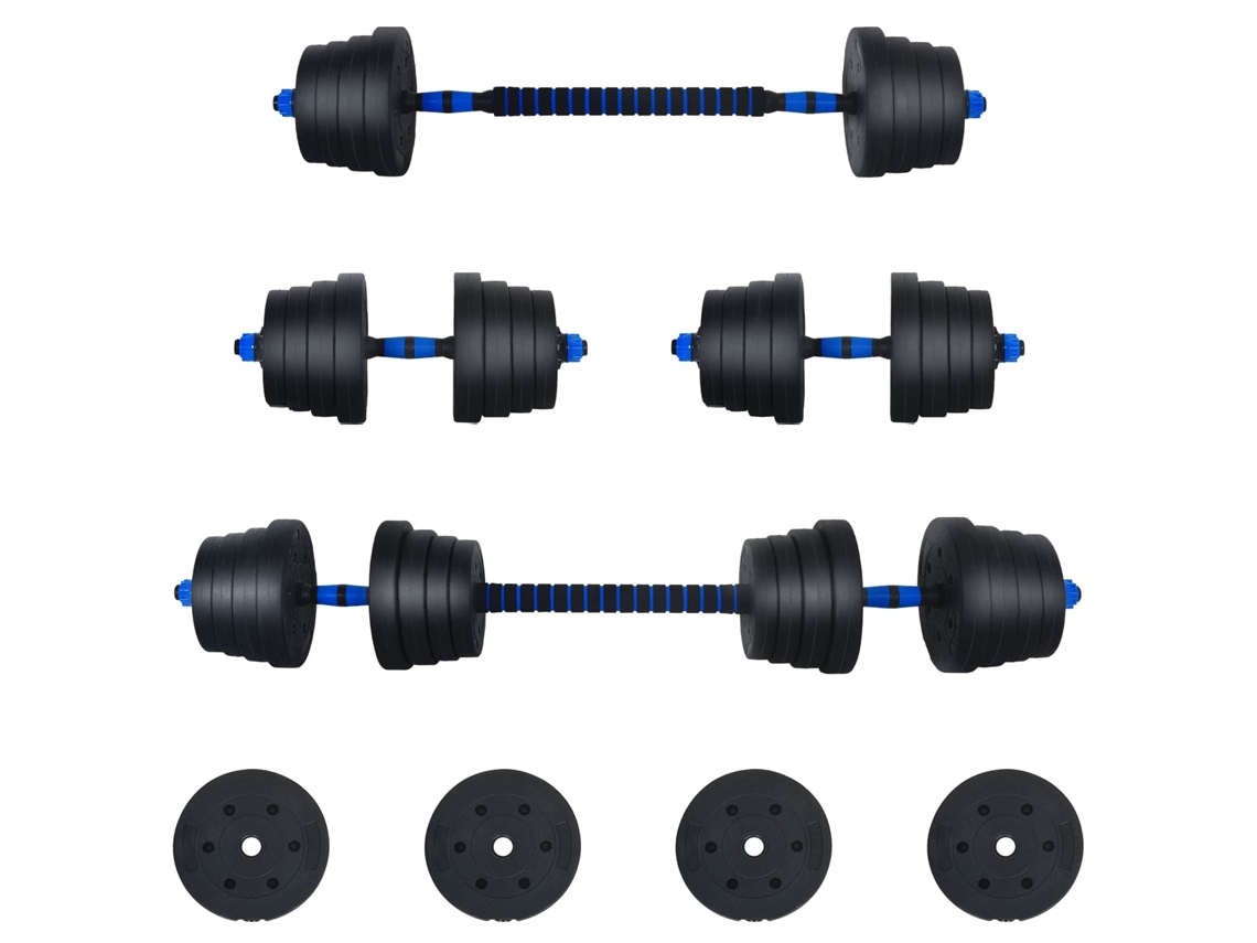 Vidaxl Conjunto De Halteres 2 Em 1 40kg Preto E Azul