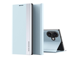 Capa Em Couro Pu À Prova De Quedas, Com Suporte Para Apple Iphone 16 - Azul Celeste