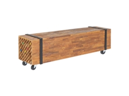 Vidaxl Suporte De Tv 110x30x32,5 Cm Madeira De Teca Maciça