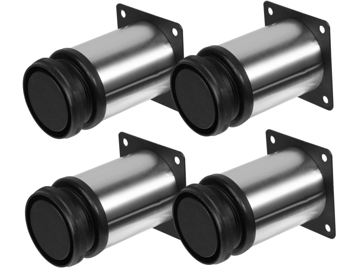 Nuobesty Conjunto De 4 Pés Móveis Ajustáveis Em Aço Inoxidável, Resistentes E Com Almofadas De Feltro Para Armários