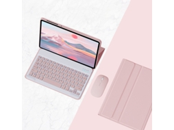 Capa Teclado Para Lenovo Tab P12 12,7 (2023) Polegadas, Com Teclado E Mouse Bluetooth (rosa) Cuich