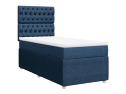 Cama com Molas/colchão 80x200 Cm Tecido Azul MAISON EXCLUSIVE