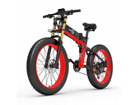 Bicicleta Elétrica BEZIOR X-Plus Quadro Mais Largo Da E-Bike 45Km/H Alumínio Roda 26 1500W 48V 17 5Ah Preto-Vermelho