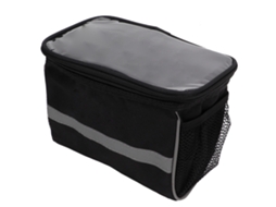 Bolsa para Guidão Mali, Grande, Preto, com Espaço, Faixa Refletiva, para Mountain Bike