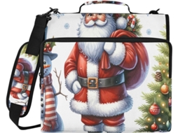 Organizador de Bolsas em Formato de Árvore de Natal, Papai Noel, Boneco de Neve Natalino, Arquivo de 3 Argolas, Capa Impermeável
