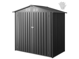 Casinha Metálica Para Ferramentas 1860 X 1210 X 1841 Mm Para Jardim Cinza Vevor