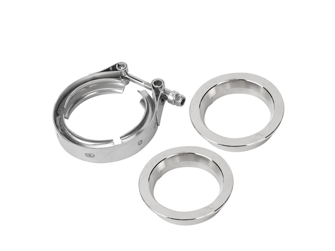 Abraçadeira V-band Em Aço Inoxidável Com Flange Para Tubo De Escape De 2, 5 Polegadas (63 Mm)