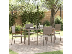 Vidaxl Conjunto De Jantar Para Jardim 5 Unid. Cinzeto Vime Pe