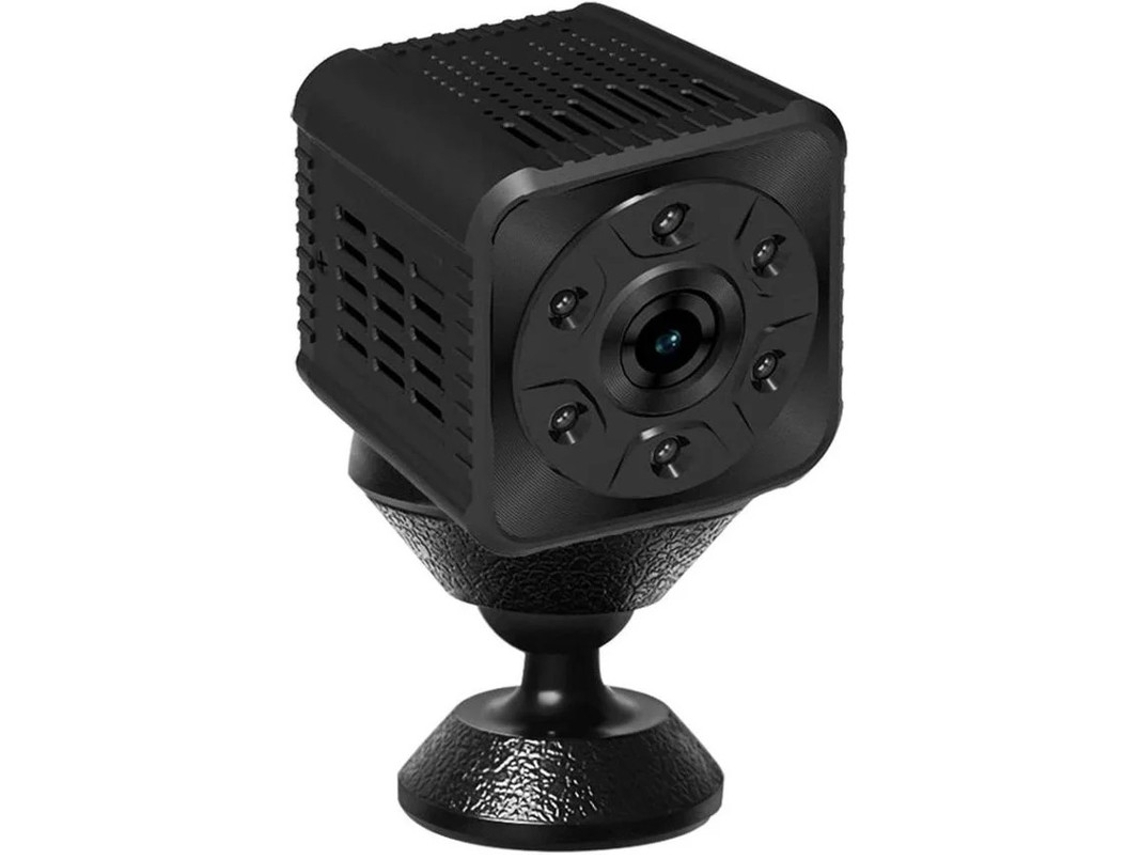 Mini câmera espiã WiFi 1080p HD com visão noturna e detecção de movimento, câmera de segurança para bebês (preta) Bestvite