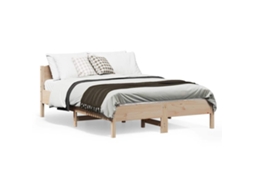 Vidaxl Cama Sem Colchão 135x190 Cm Madeira De Pinho Maciça