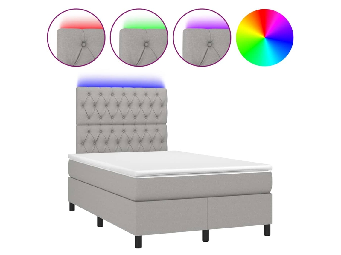 Box Spring Bed, Box Spring Beds Vidaxl Cinzeto Tecido (120 X 200 Cm)