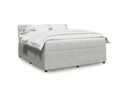 Vidaxl Cama Com Molas/colchão 180x200 Cm Veludo Cinzento-claro