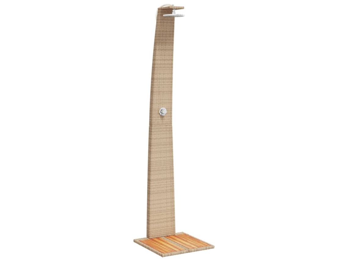 Chuveiro de Exterior VIDAXL Vime Pe/Madeira Acácia Bege 55 X 60 X 224 Cm