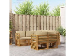Vidaxl Conjunto De Sofás Para Exterior 7 Unid. Natural E Bege