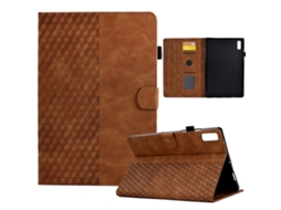 Capa De Couro Halinuia Com Relevo De Losango, Para Lenovo Tab M9