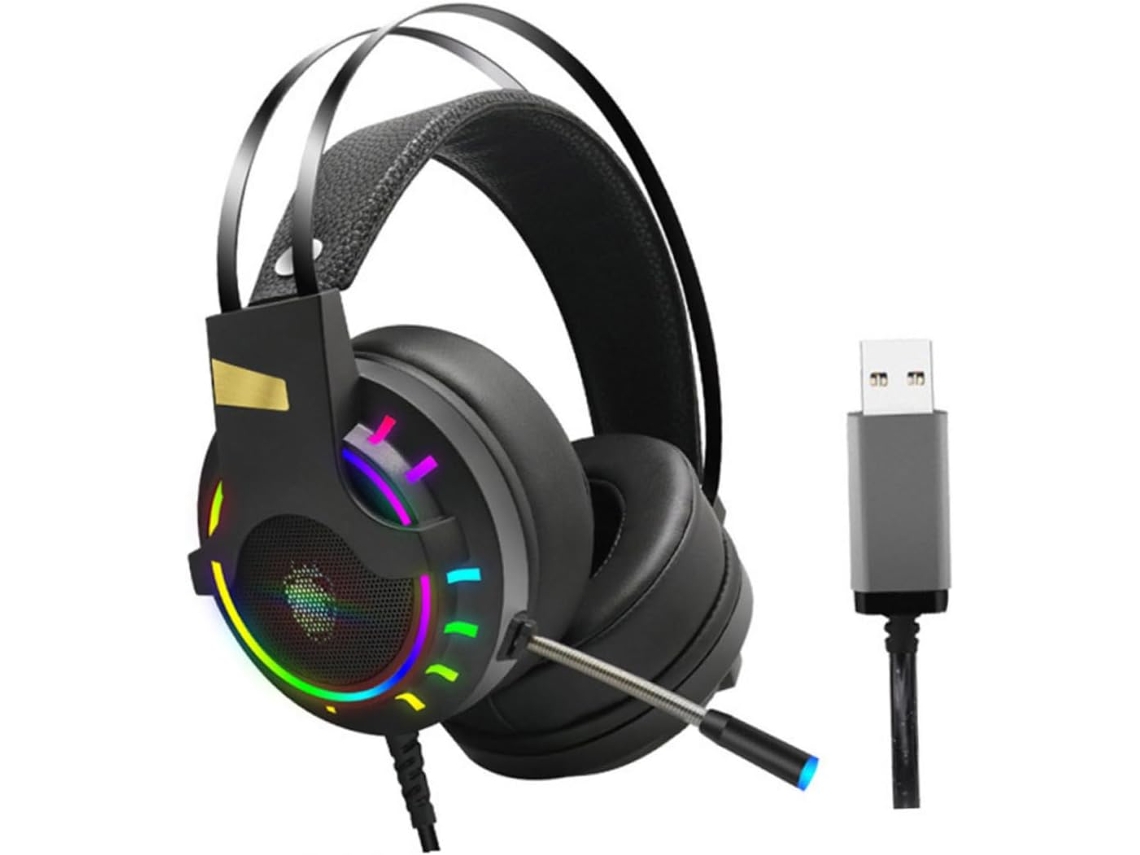 Fone De Ouvido Para Jogos Com Fio E Microfone, Usb, Ideal Para Jogos De Vídeo.