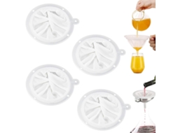 Conjunto De 4 Coadores De Nylon Com Malha Fina(200/300/400/450 Mesh), Ideais Para Cozinha, Bebidas E Vinhos. Coador De Malha Fina Qualidade Alimentar
