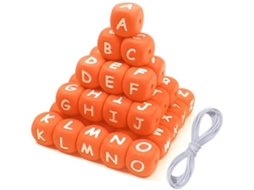 Escolha Sólida - Cordões De Silicone 52 Unidades - Cordões De Silicone 12 Mm - Cor Laranja/branca - Adornos Diy/braceletes - Inclui Fio De 2m - Materi