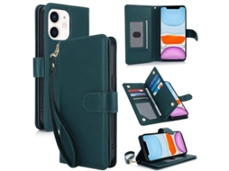 Capa Carteira De Couro Para Iphone 11 - Com Rfid - Para Vários Cartões