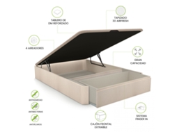 Sommier rebatível Luxo Max 3D Ártico 135x190 cm