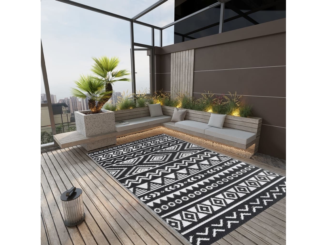 Vidaxl Tapete De Exterior 190x290 Cm Arakil Pp Preto