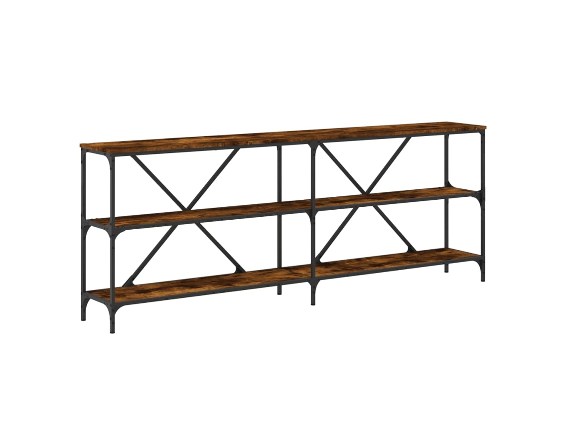 Mesa Consola Derivados de Madeira e Ferro Carvalho Fumado MAISON EXCLUSIVE (200x30x75 cm)