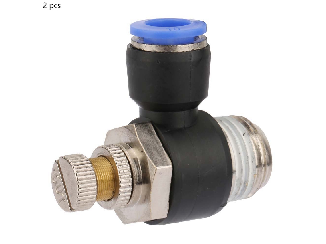 2pcs Regulador De Fluxo De Ar Pneumático Válvula Conexão Rápida Sl10-04