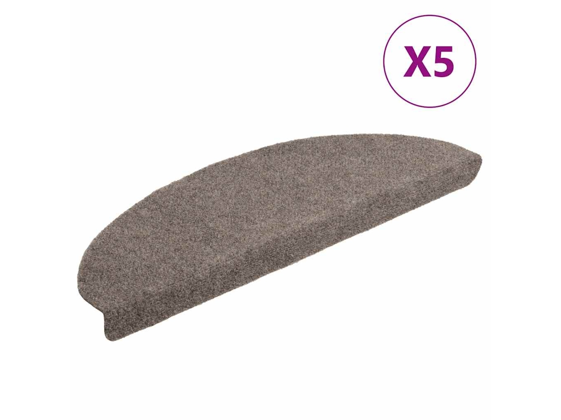 Conjunto de 5 Tapetes de Escada Autoadesivos Bege Semicircular Grande MAISON EXCLUSIVE (65x21x4 cm)