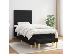 Vidaxl Cama Com Molas/colchão 90x200 Cm Tecido Preto