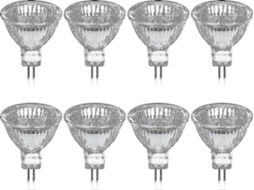 Lurelia Pack De 8 Lâmpadas Halógenas Mr16 Gu5.3 35w 12v 2800k, Branca Quente, Regulável, Sem Cintilação