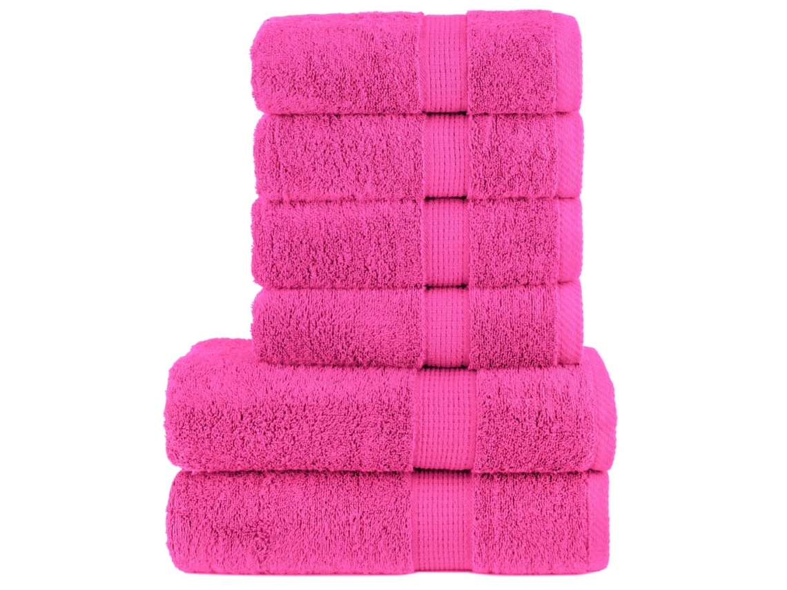 Towel Set, Towel Sets Vidaxl Cor-de-rosa Algodão (n/a)