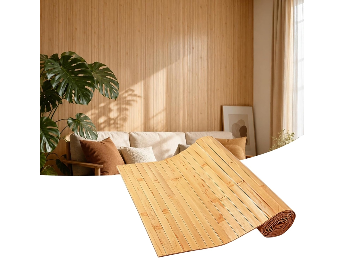 Painel de parede de bambu, revestimento de parede de bambu natural para paredes e tetos internos, painéis de parede decorativos para sala de estar.