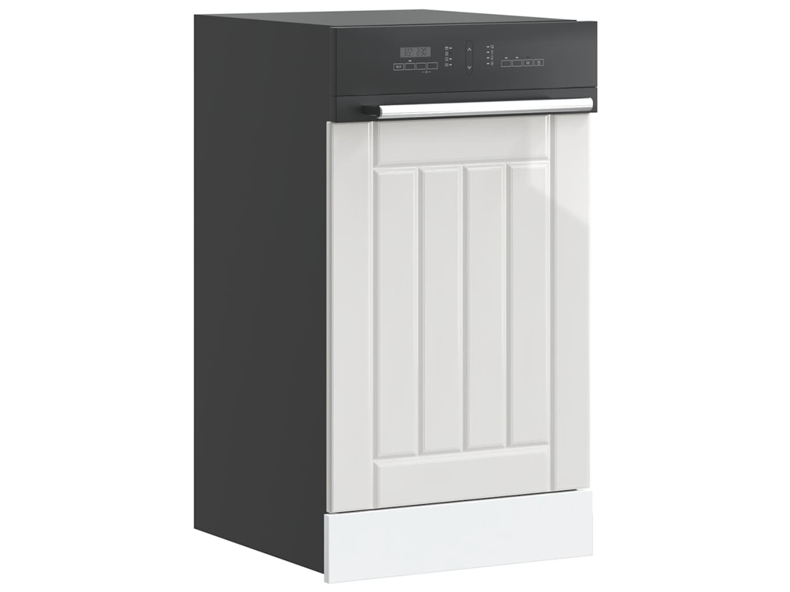 Vidaxl Painel Máquina Lavar Louça Derivados Madeira Branco Brilhante