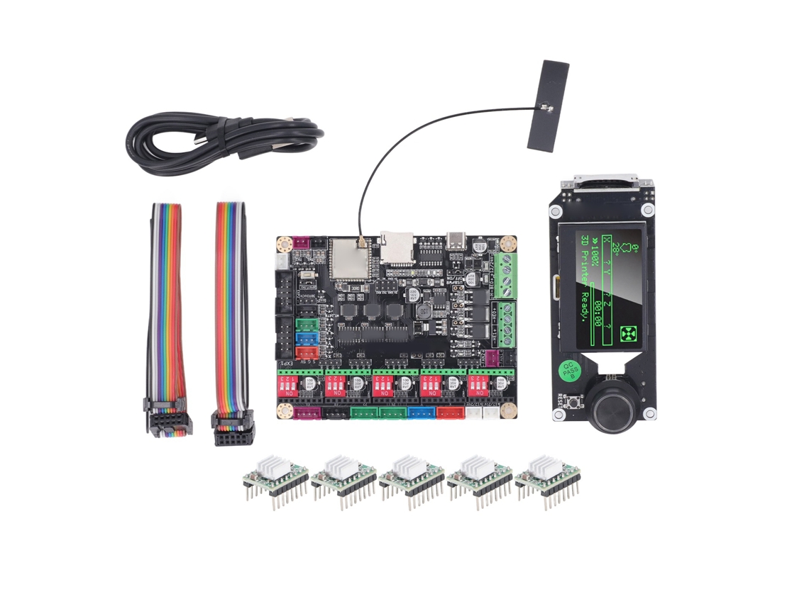 Kit de Placa mãe para Impressora 3D com Tela LCD 5 Drivers A4988 | S/MARCA