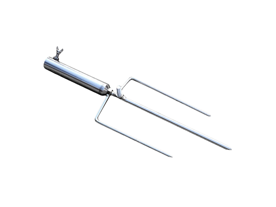 Estaca dobrável para guarda-sol de pesca, resistente ao vento, ideal para praia e jardim.