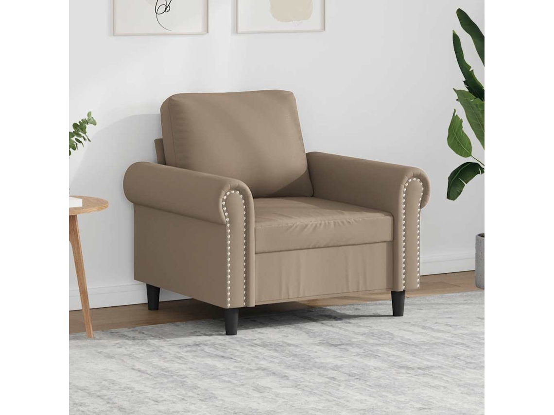 Vidaxl Poltrona 60 Cm Couro Artificial Cappuccino
