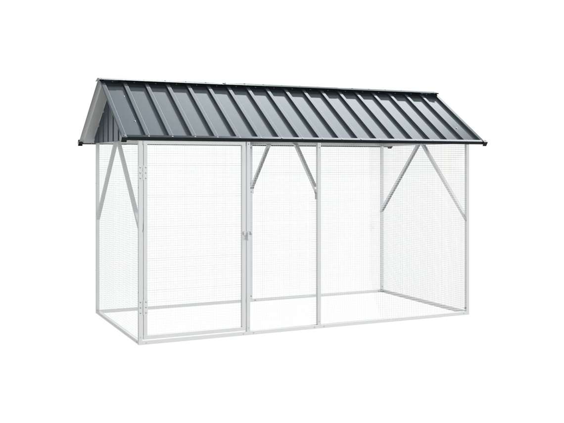 Vidaxl Gaiola Para Pássaros Antracite 227 X 112 X 141 Cm