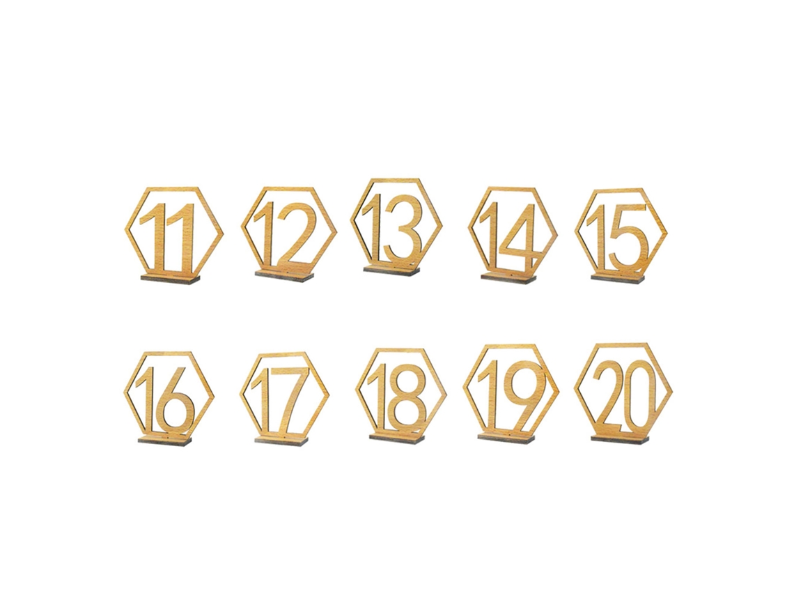 10pcs números de mesa em madeira de 11 a 20 para casamentos LAXISCREED