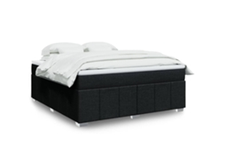 Vidaxl Cama Com Molas/colchão 180x200 Cm Tecido Preto