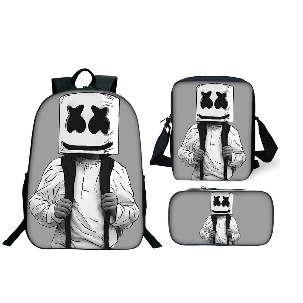 Mochila Escolar Dj Marshmellow, Bolsa Para Almoço, Estojo Para Lápis, Presente Para Crianças E Estudantes Slowmoose